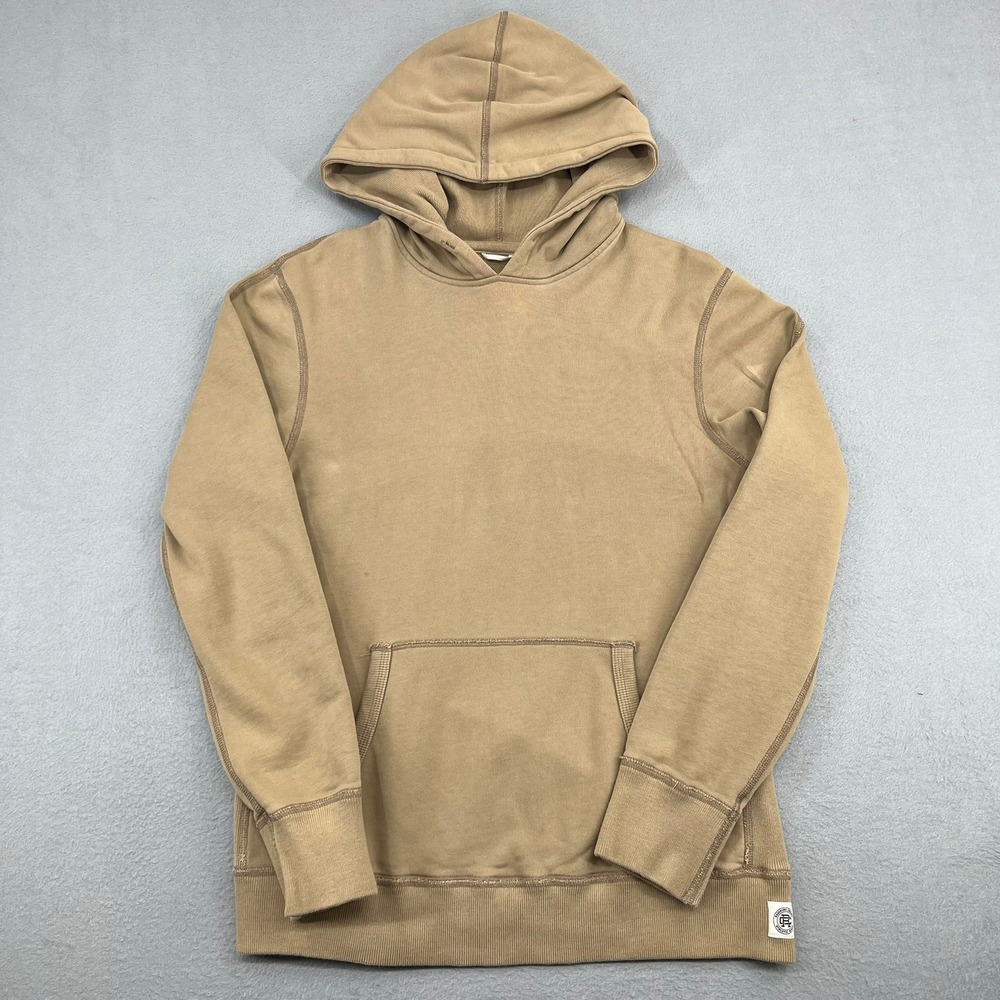 Reigning Champ Mens Midweight Terry Pullover Hoodie Tan Khaki Small Canada